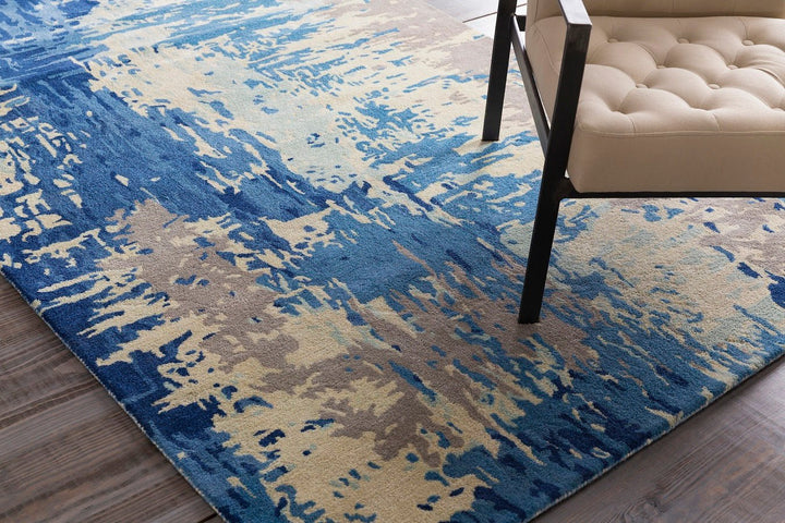 DIBA WOOL RUG: BLUE