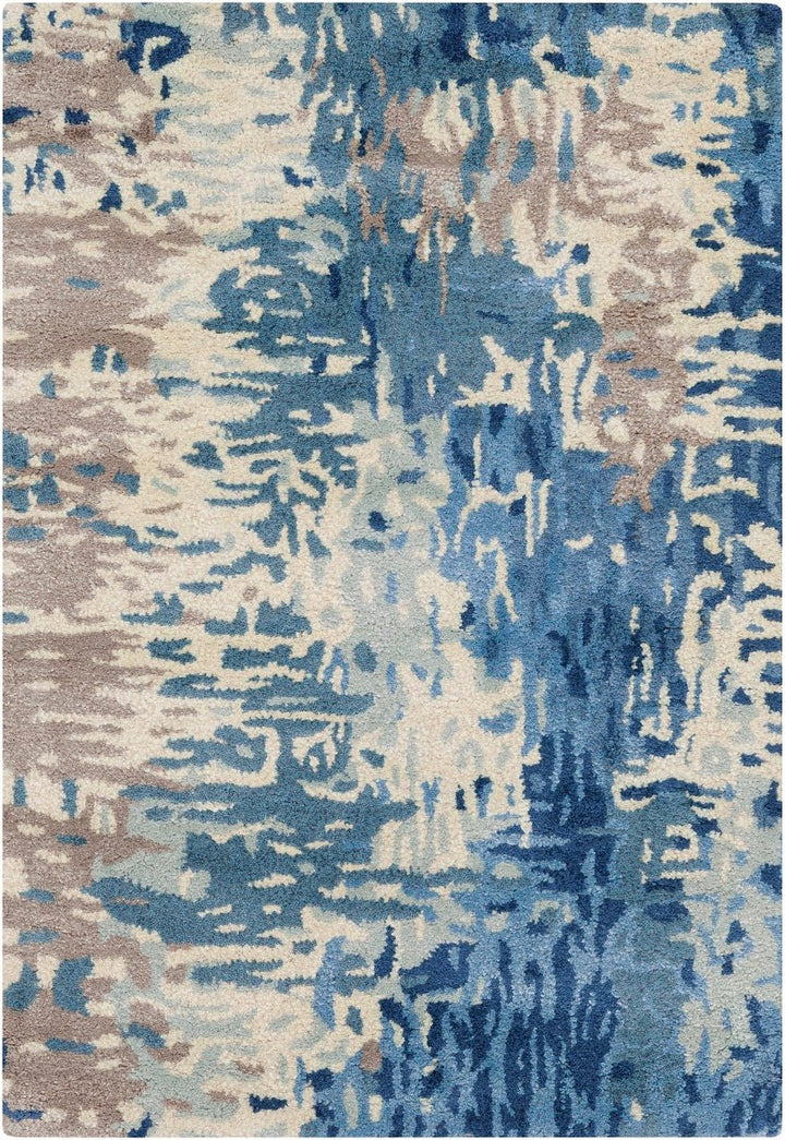 DIBA WOOL RUG: BLUE