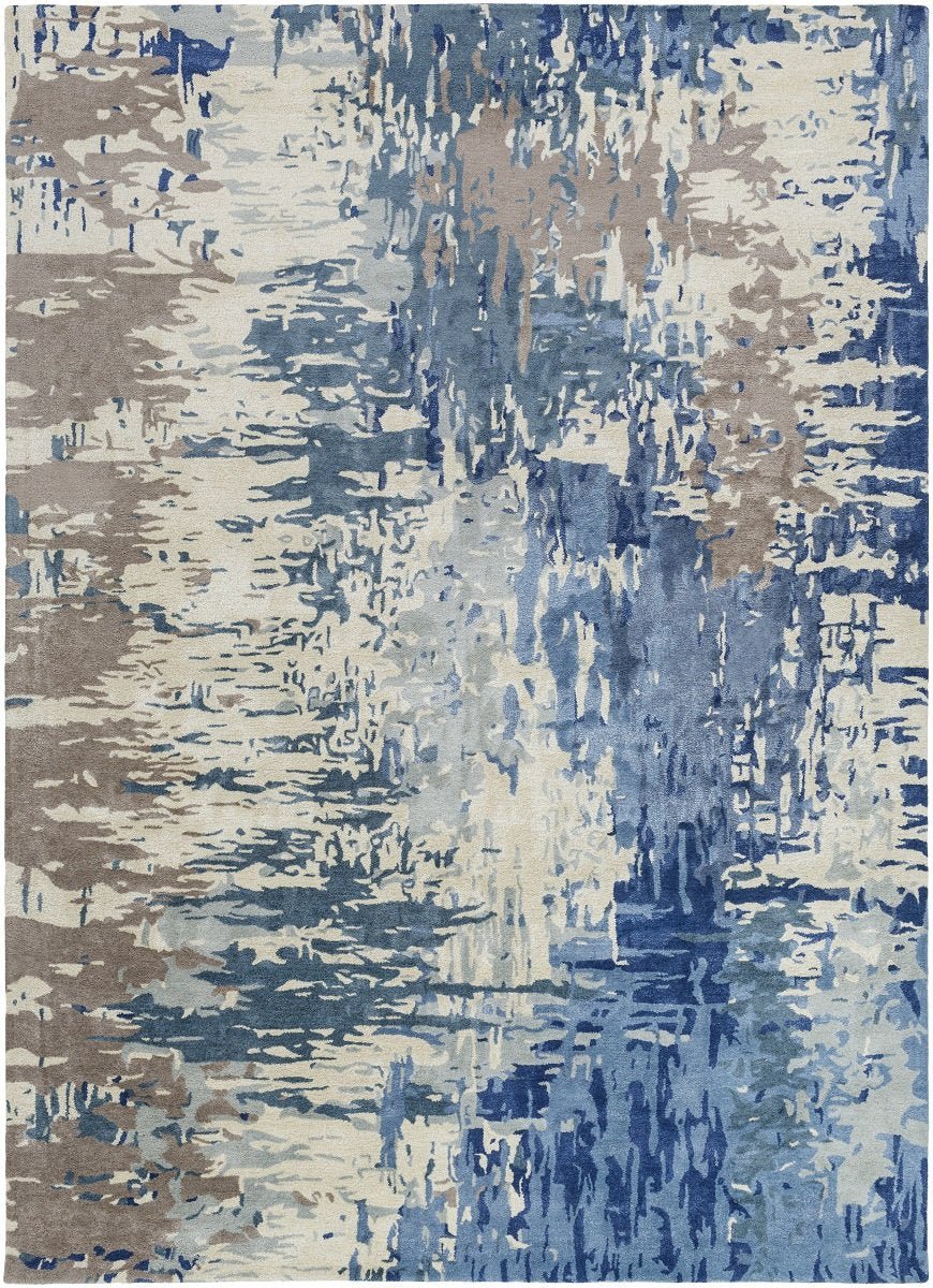 DIBA WOOL RUG: BLUE