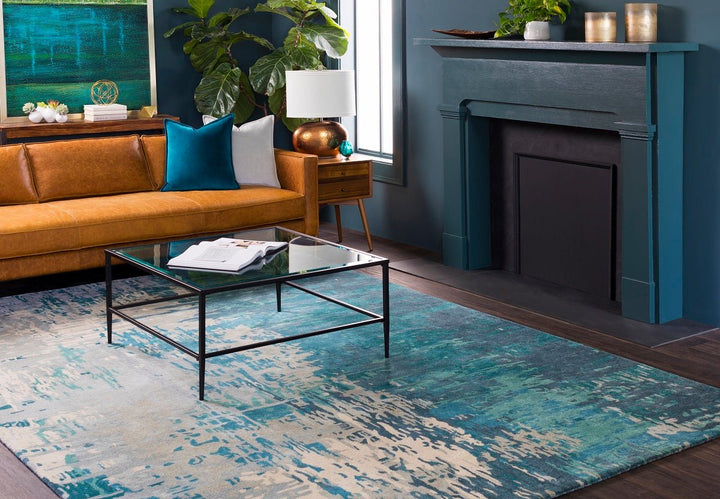 DIBA WOOL RUG: TEAL