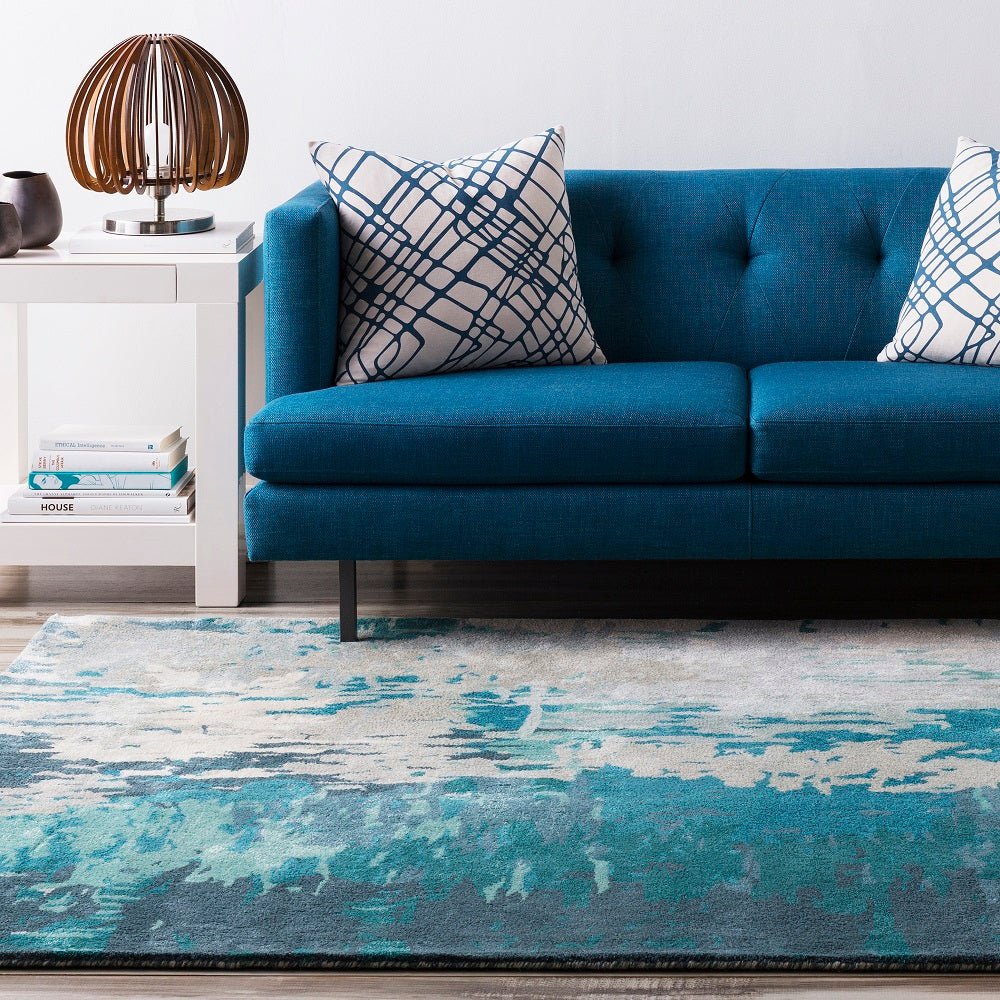 DIBA WOOL RUG: TEAL