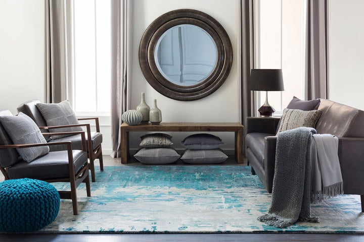 DIBA WOOL RUG: TEAL