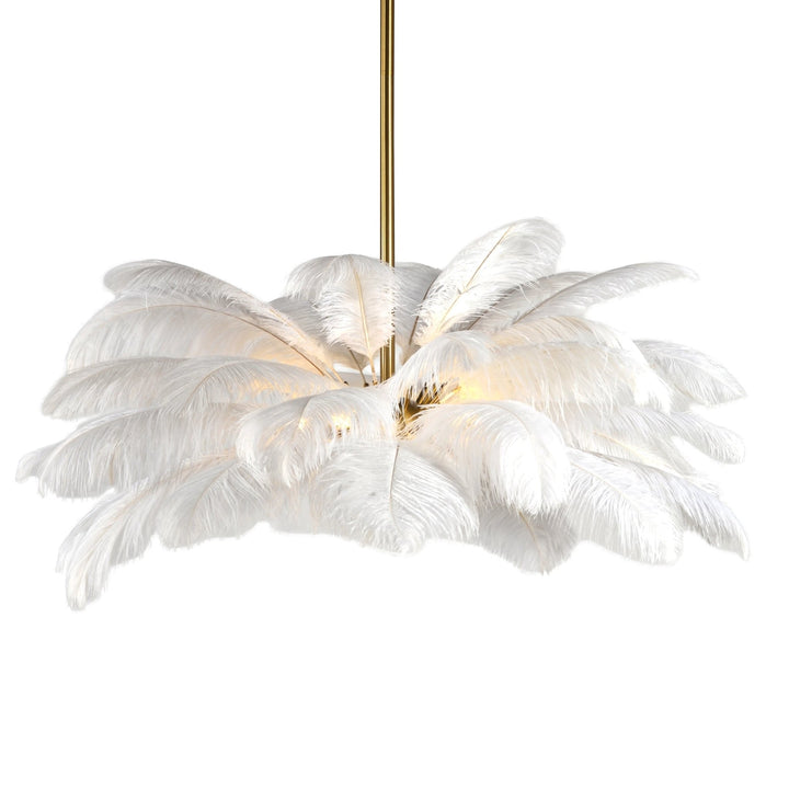 DION WHITE FEATHER CHANDELIER