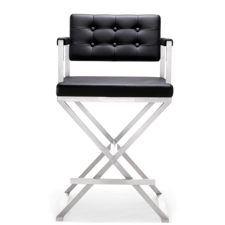 DIRECTOR COUNTER STOOL: BLACK | STAINLESS