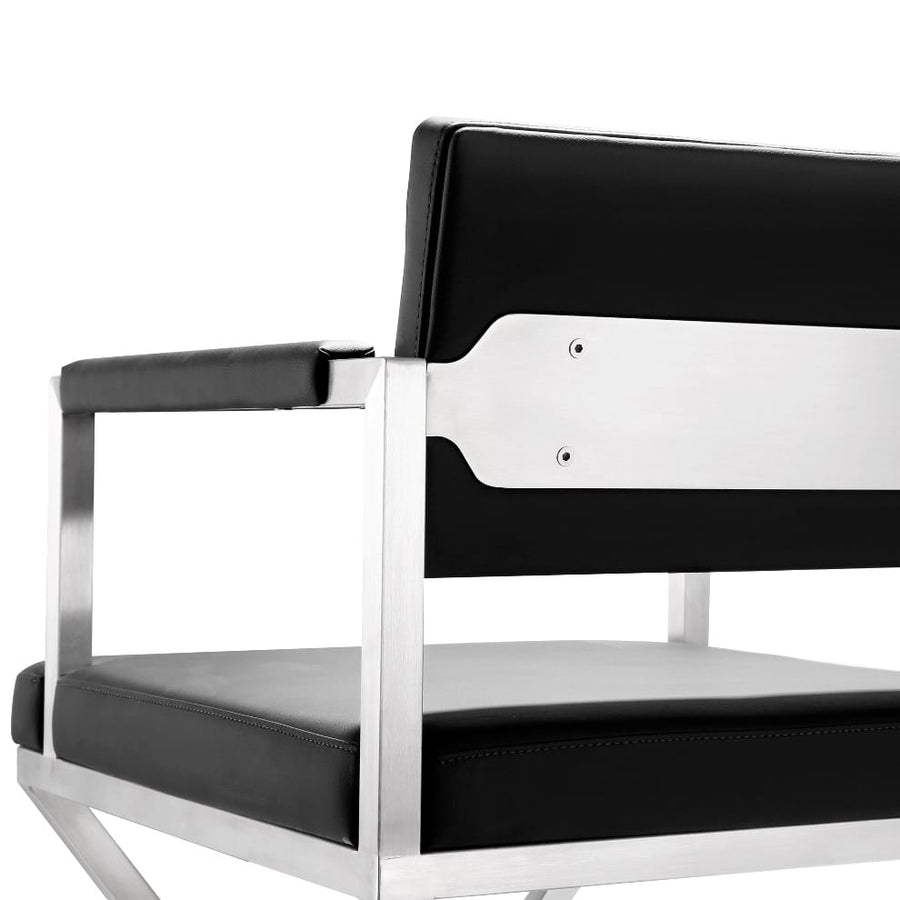 DIRECTOR COUNTER STOOL: BLACK | STAINLESS