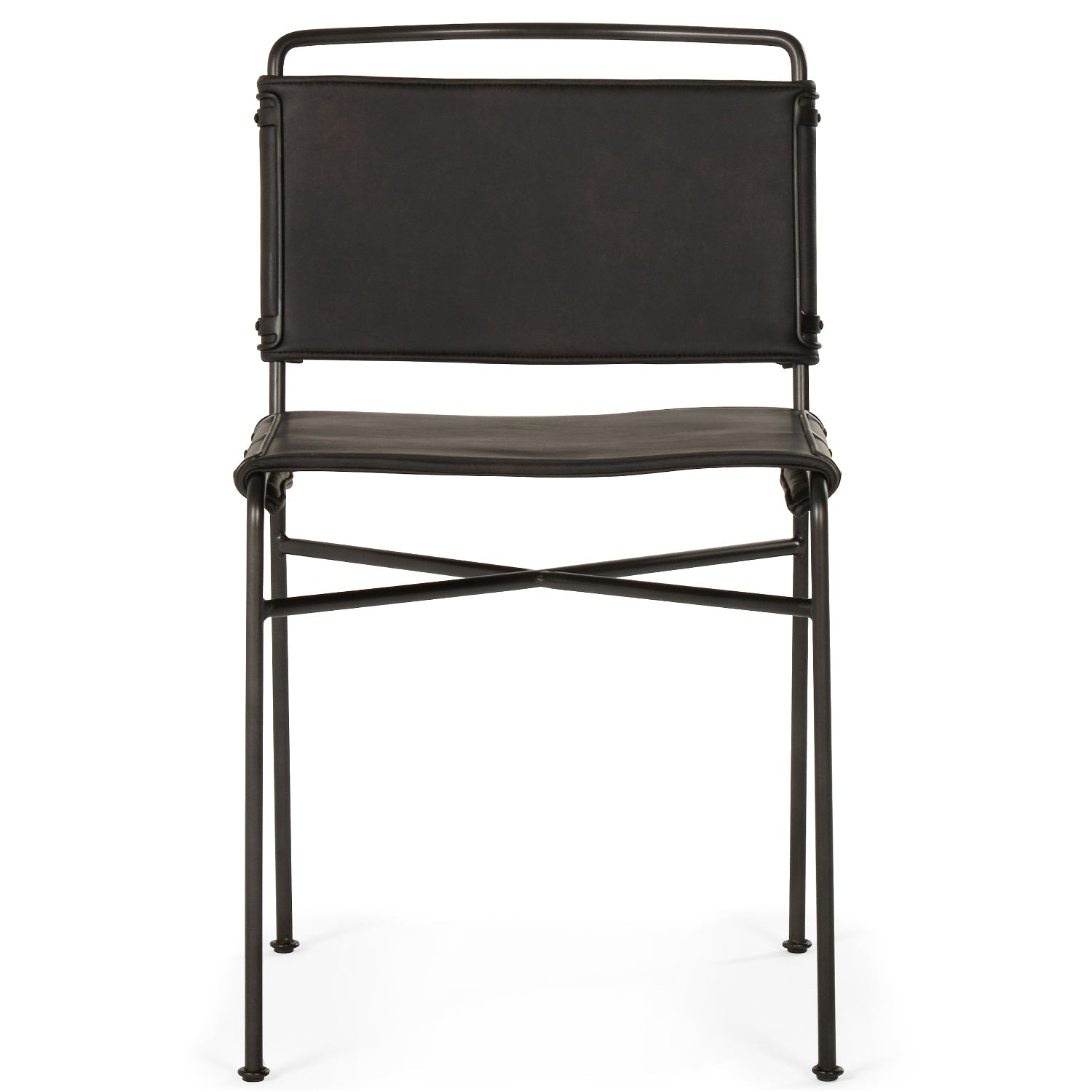 Leather sling dining chair discount