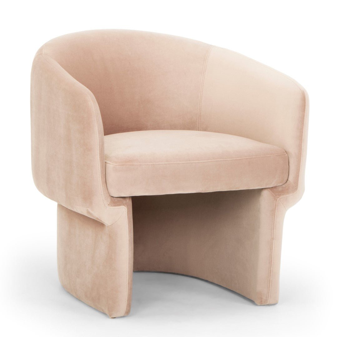 DITA BLUSH PINK VELVET BARREL CHAIR