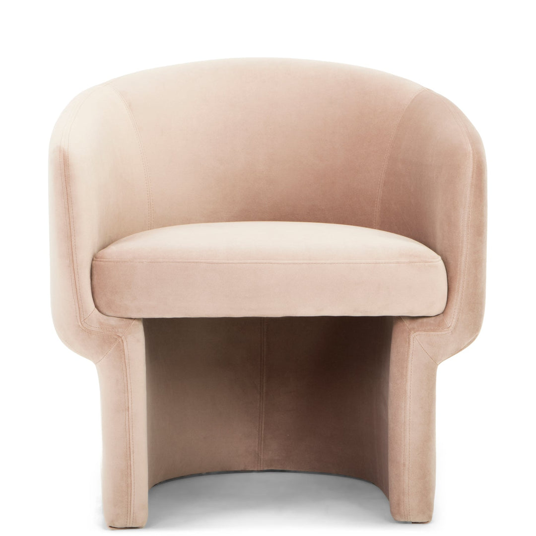 DITA BLUSH PINK VELVET BARREL CHAIR