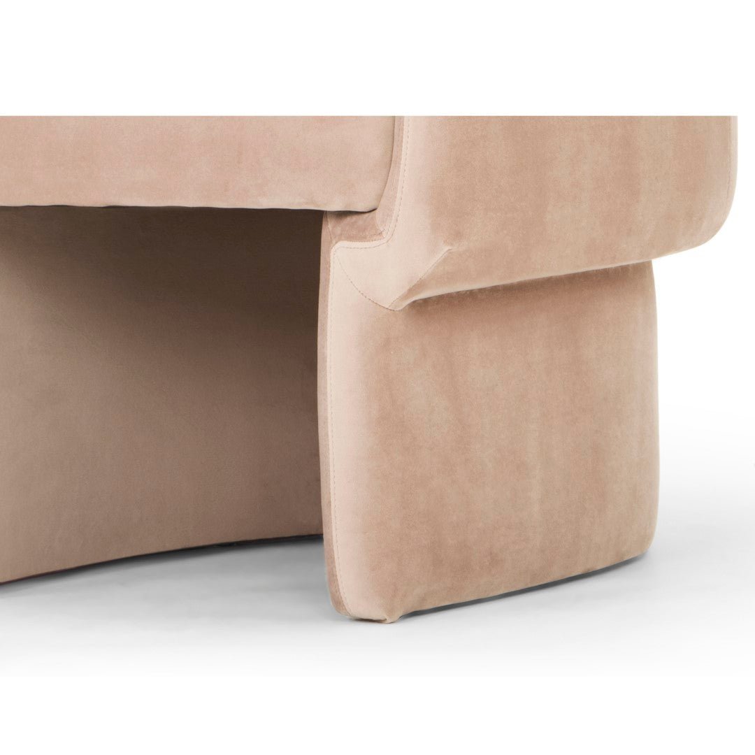 DITA BLUSH PINK VELVET BARREL CHAIR