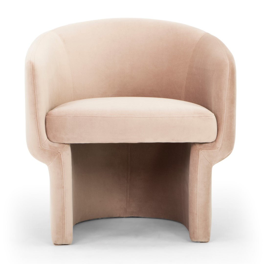 DITA BLUSH PINK VELVET BARREL CHAIR