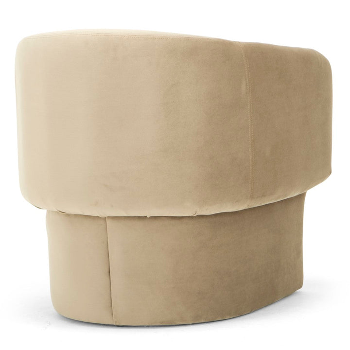 DITA TAUPE VELVET BARREL CHAIR