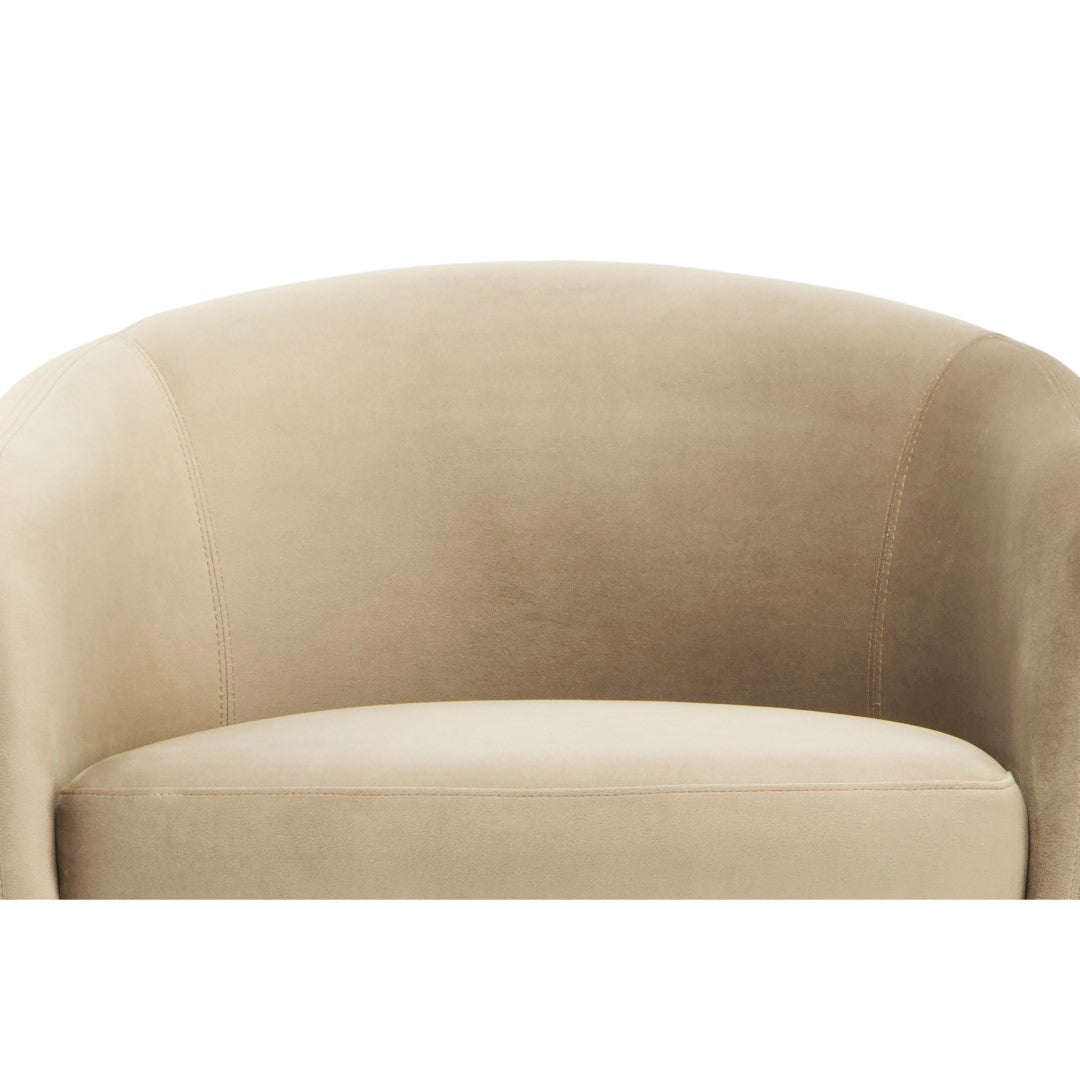 DITA TAUPE VELVET BARREL CHAIR