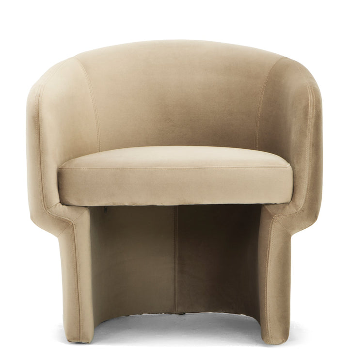 DITA TAUPE VELVET BARREL CHAIR