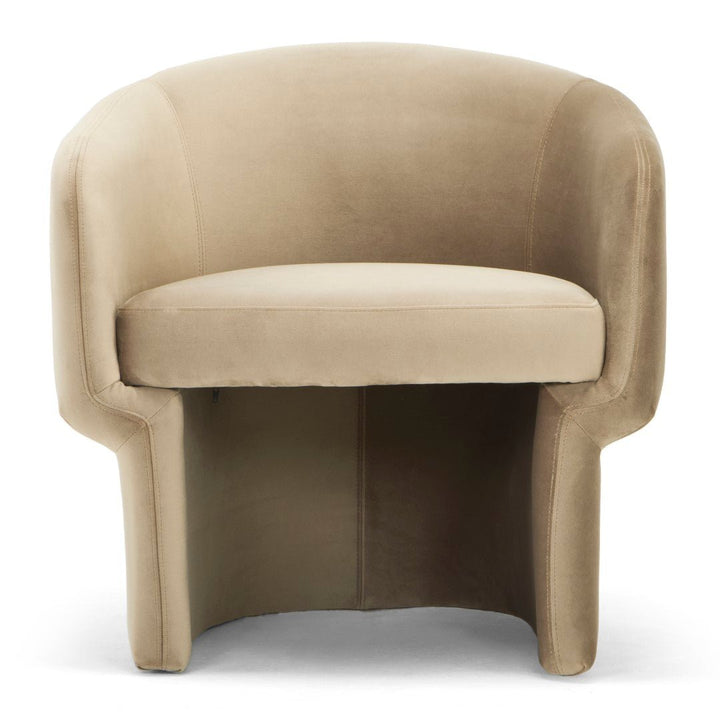 DITA TAUPE VELVET BARREL CHAIR