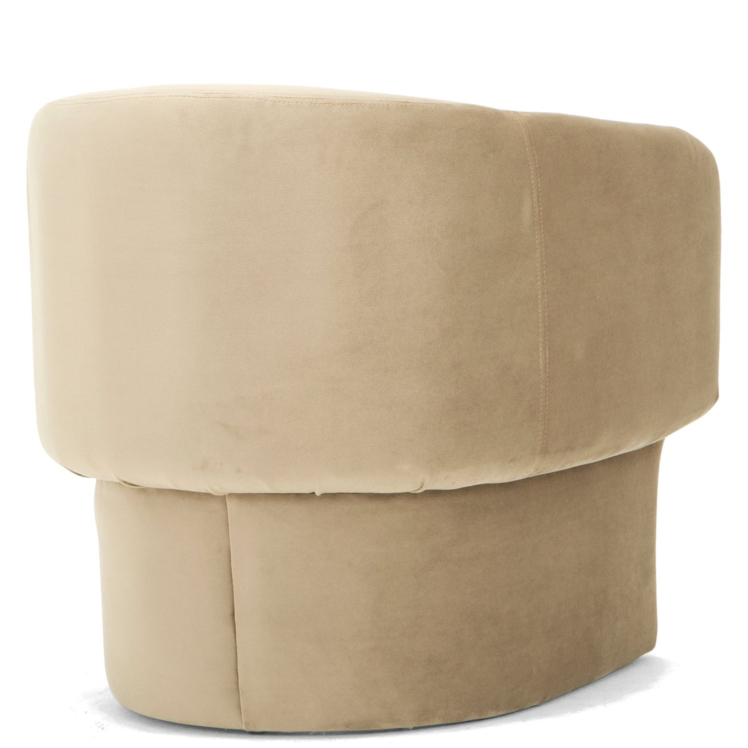 DITA TAUPE VELVET BARREL CHAIR