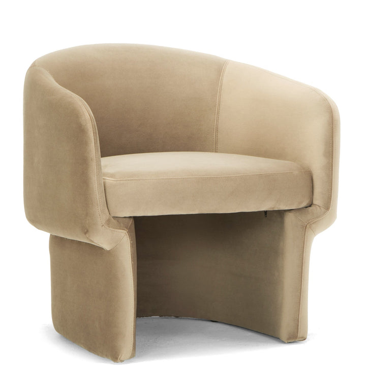 DITA TAUPE VELVET BARREL CHAIR