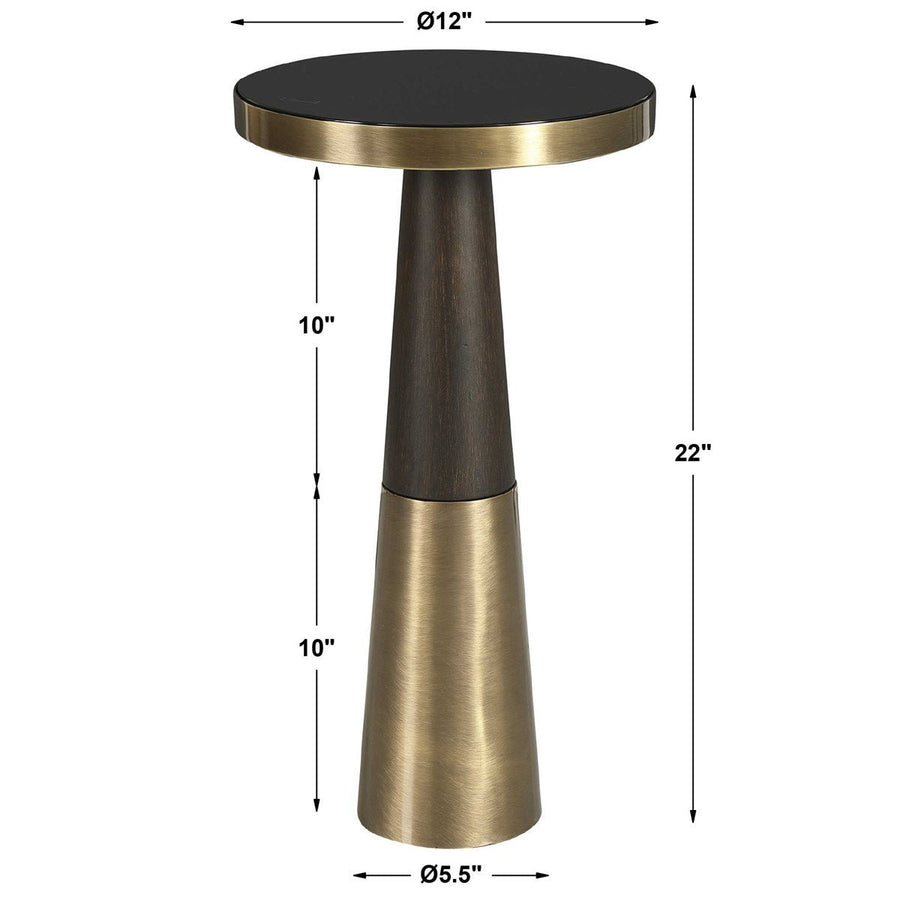 DIXON ESPRESSO & BRASS ACCENT TABLE