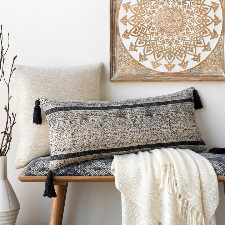 DOLA WOVEN COTTON LUMBAR PILLOW