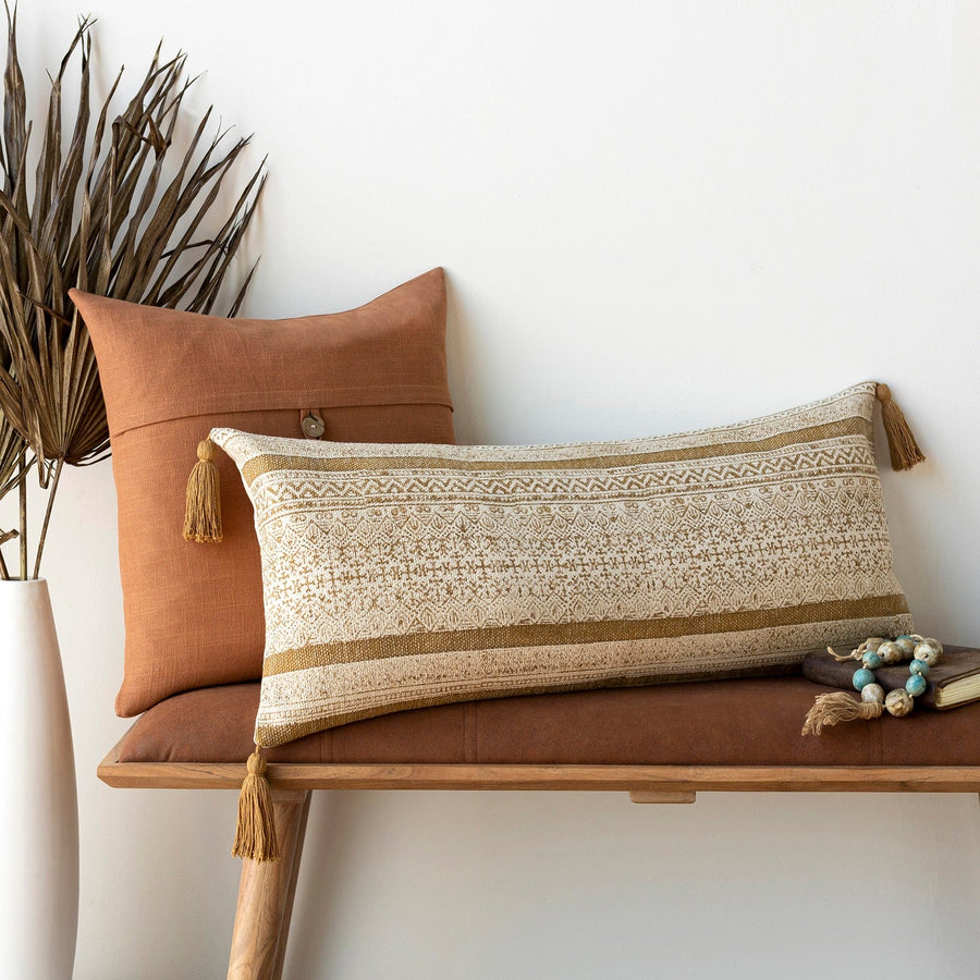 DOLA WOVEN COTTON LUMBAR PILLOW