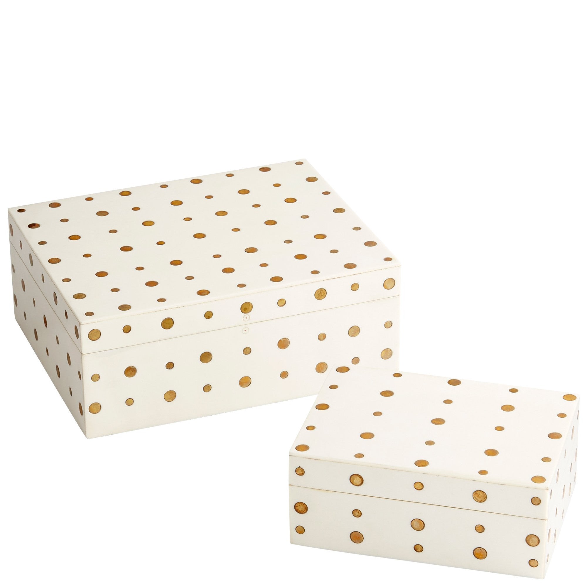 DOT CROWN BOX: WHITE & BRASS – ShopDesignTap