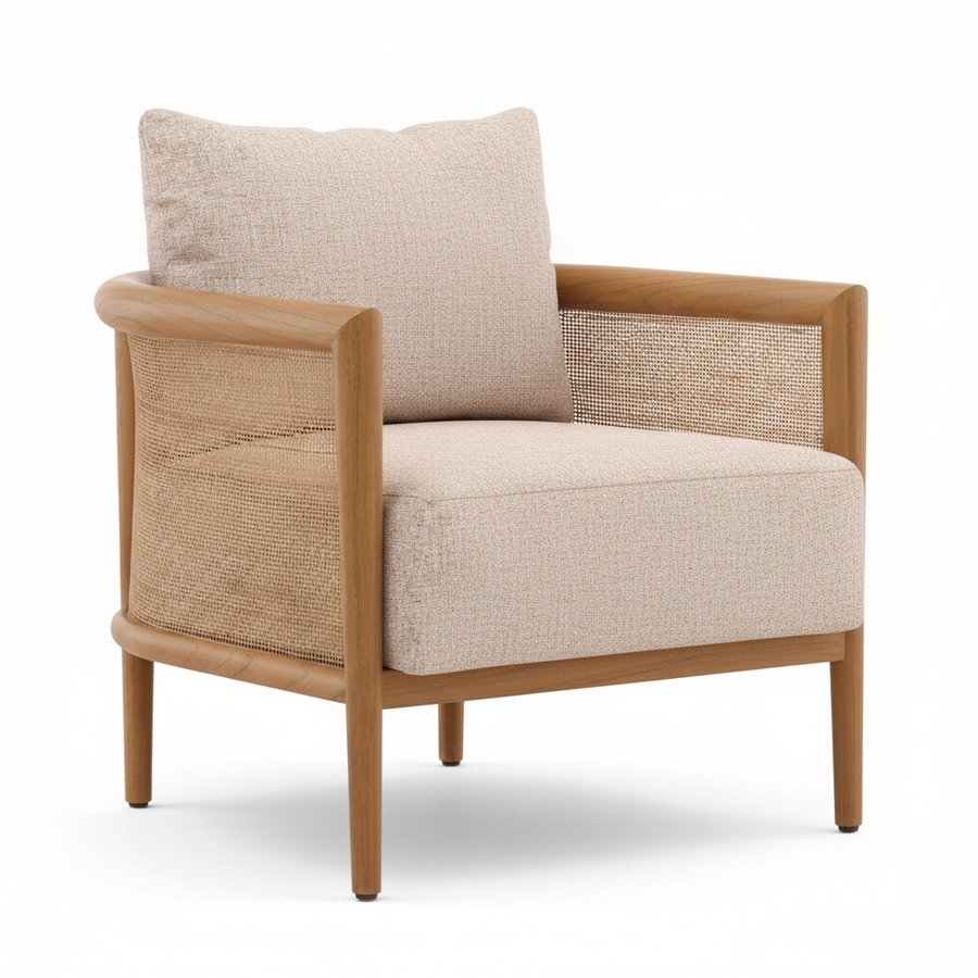 ODETTE CANE PANELED ACCENT CHAIR