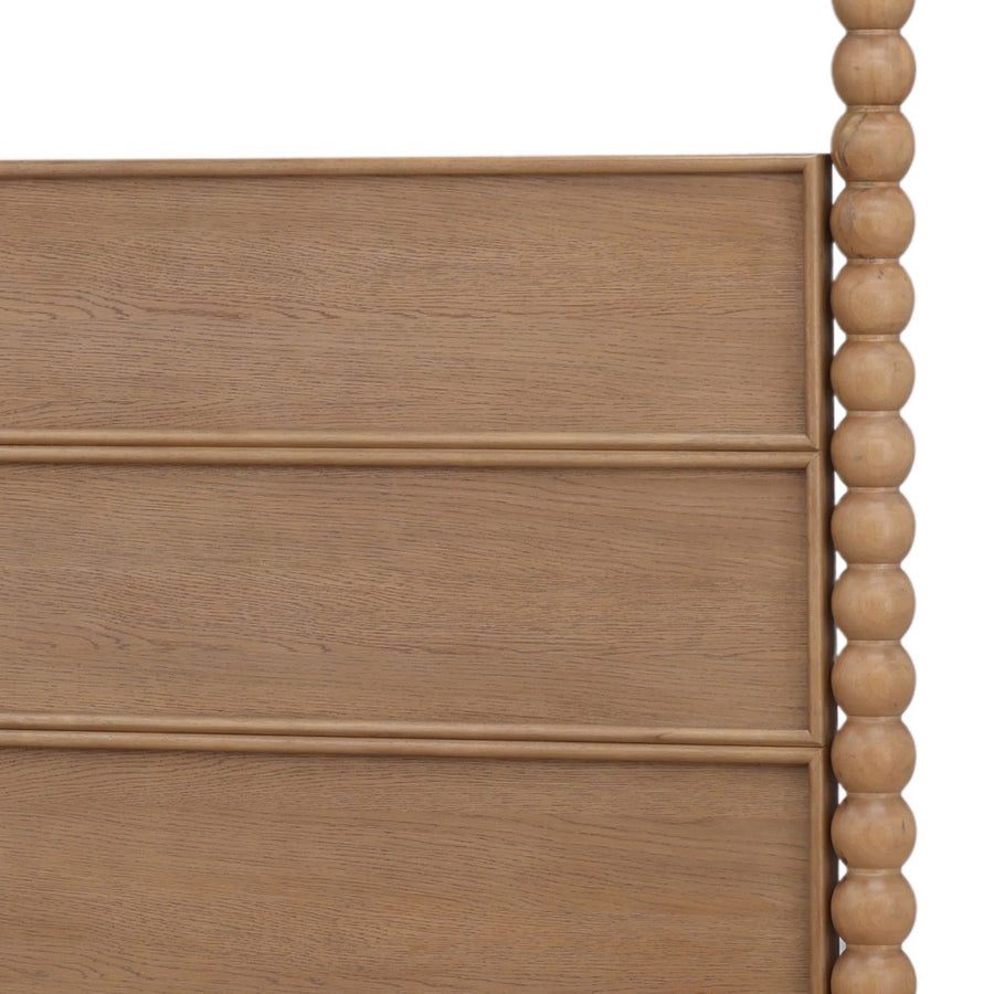 MARCIE NATURAL OAK BEADED POSTER BED