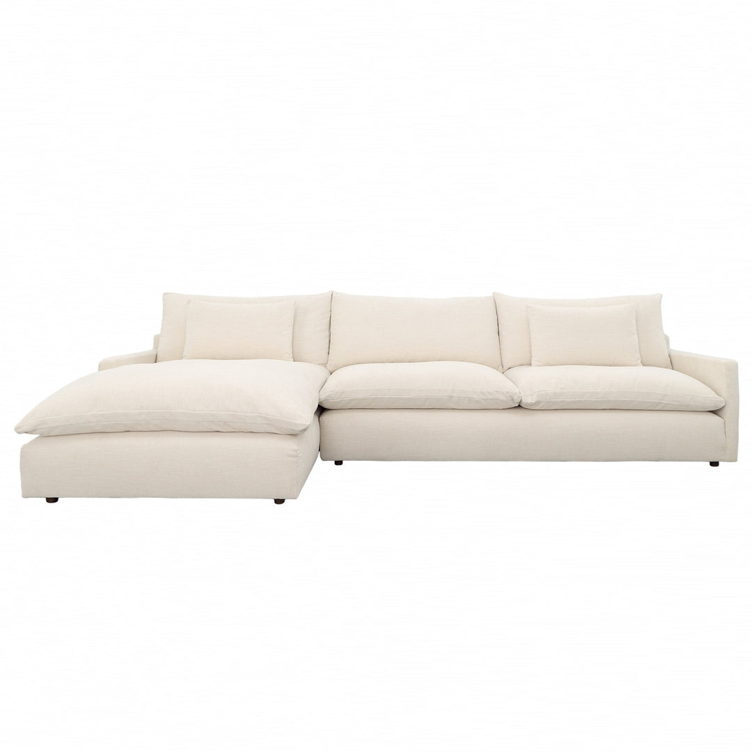 12ft Cream Sectional Chaise