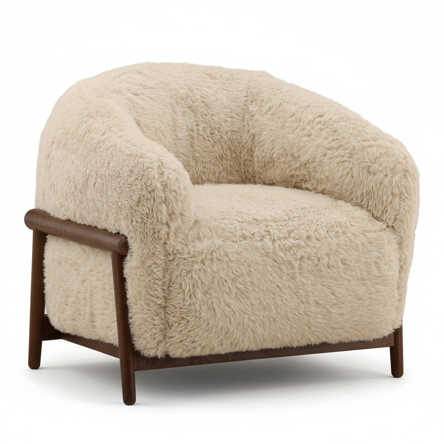 SCOTTY FAUX SHEEPSKIN SHAG ARM CHAIR