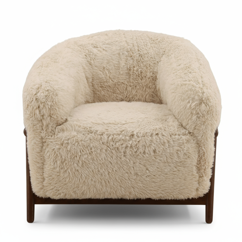 SCOTTY FAUX SHEEPSKIN SHAG ARM CHAIR