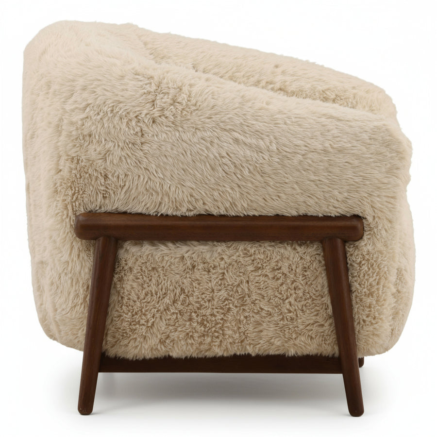 SCOTTY FAUX SHEEPSKIN SHAG ARM CHAIR