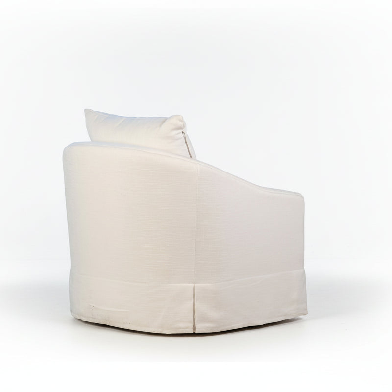 White armchair with a pillow on a white background
