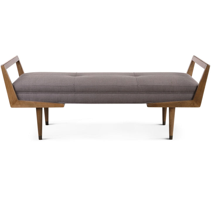 DRAPER MID - CENTURY MODERN BENCH: TAUPE - GREY