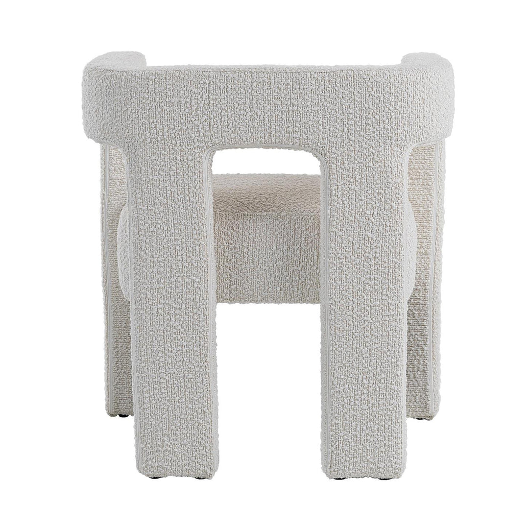 DREA WHITE BOUCLE DINING CHAIR