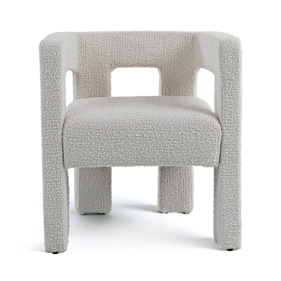 DREA WHITE BOUCLE DINING CHAIR