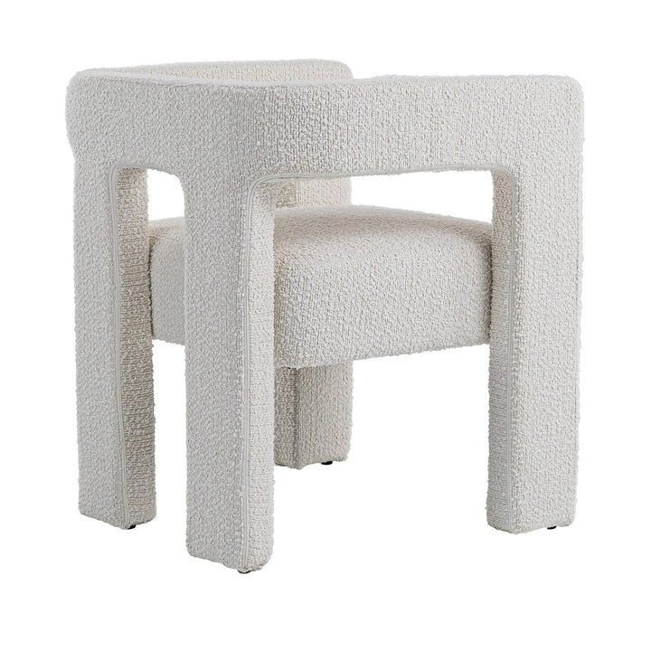 DREA WHITE BOUCLE DINING CHAIR