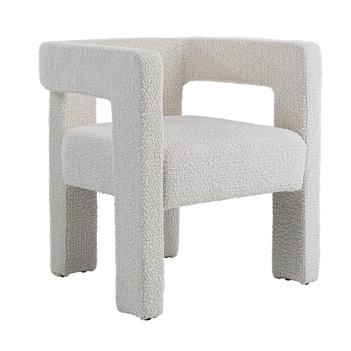 DREA WHITE BOUCLE DINING CHAIR