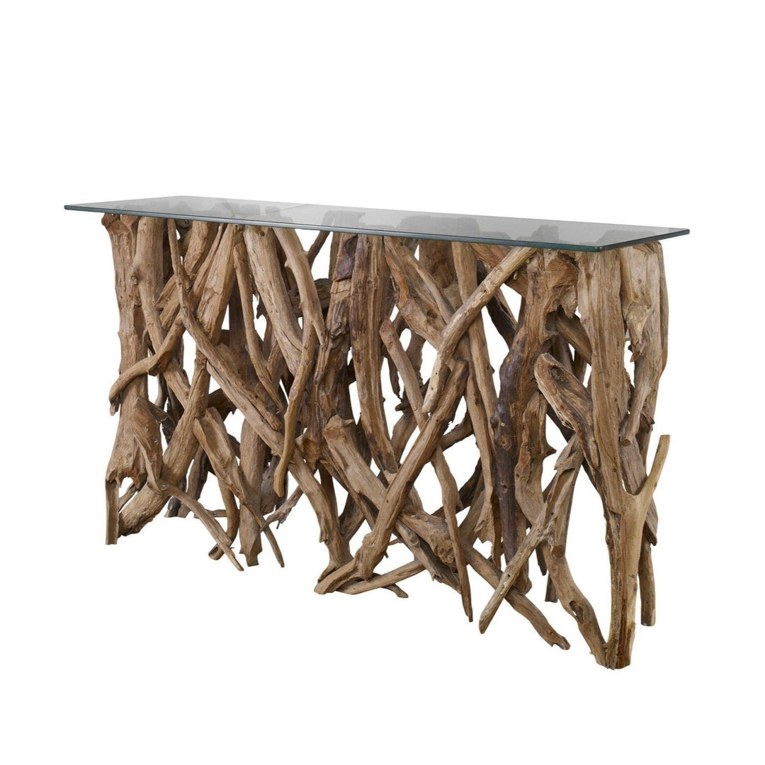 DRIFTED TEAK ROOT CONSOLE TABLE