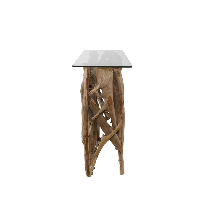 DRIFTED TEAK ROOT CONSOLE TABLE