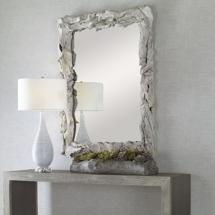 DRIFTED TEAK ROOT WALL MIRROR