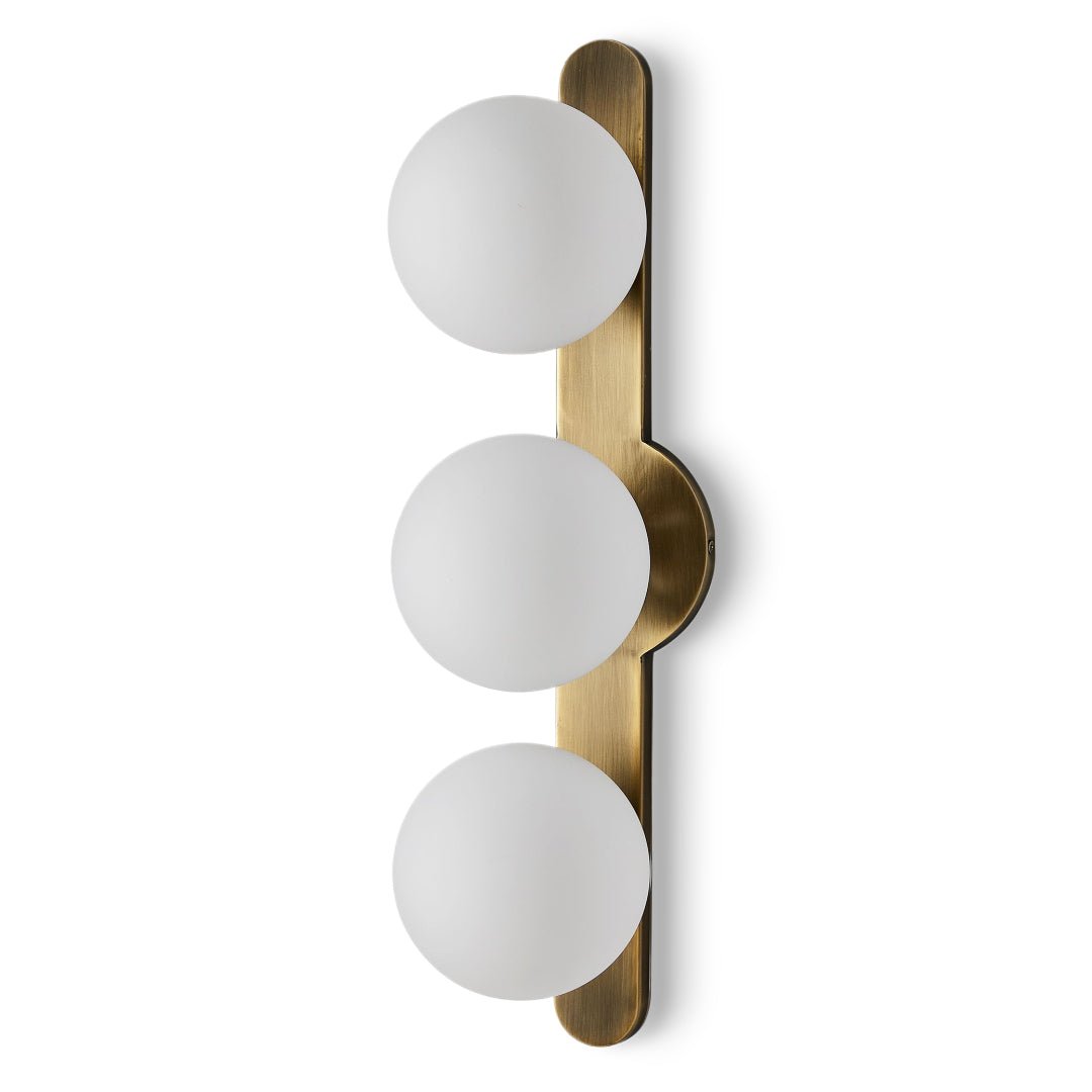 DROPLET 3 LIGHT ANTIQUE BRASS SCONCE