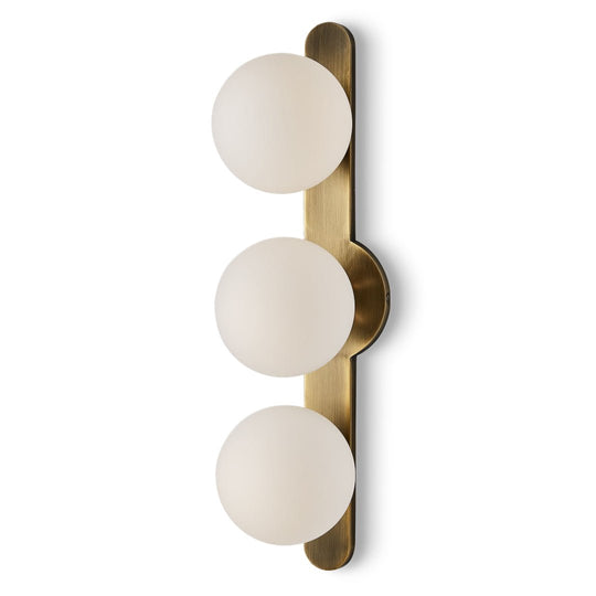 DROPLET 3 LIGHT ANTIQUE BRASS SCONCE