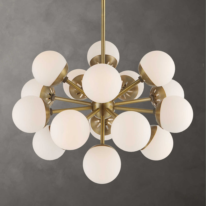 DROPLET ANTIQUE BRASS SPUTNIK CHANDELIER