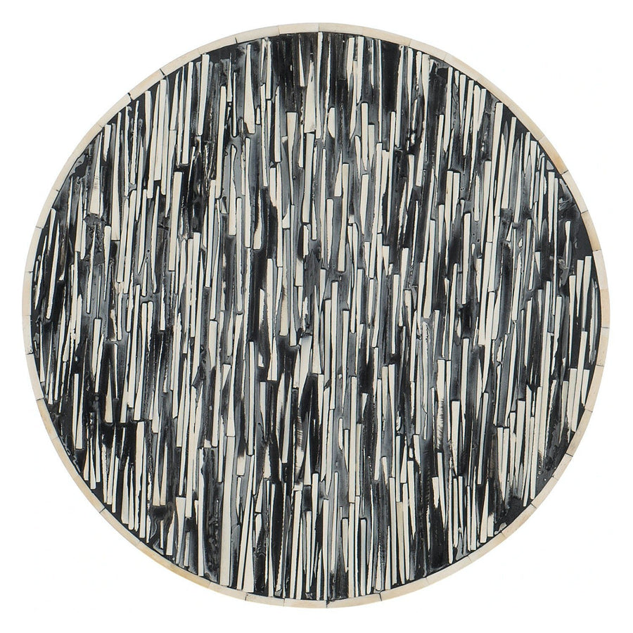 DUMA BLACK+WHITE BONE INLAY ACCENT TABLE