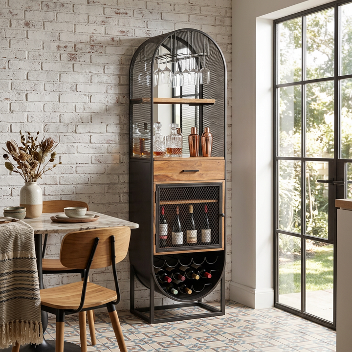 DUNHAM ARCHED WINE & BAR CABINET