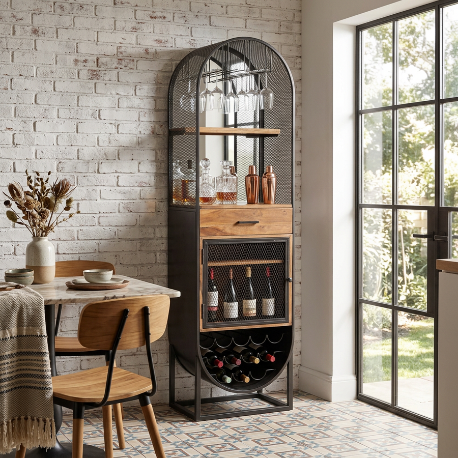 DUNHAM ARCHED WINE & BAR CABINET