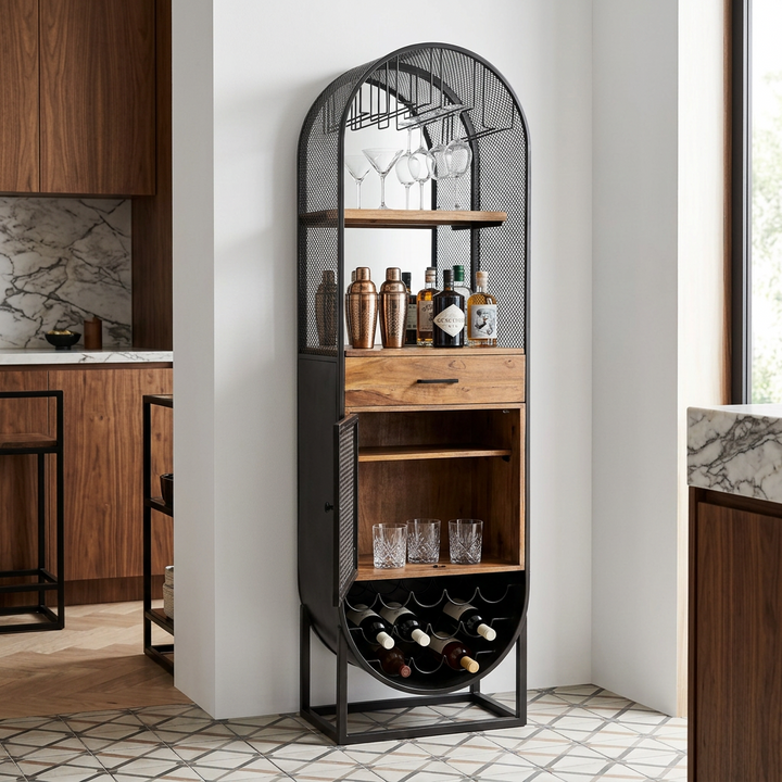 DUNHAM ARCHED WINE & BAR CABINET