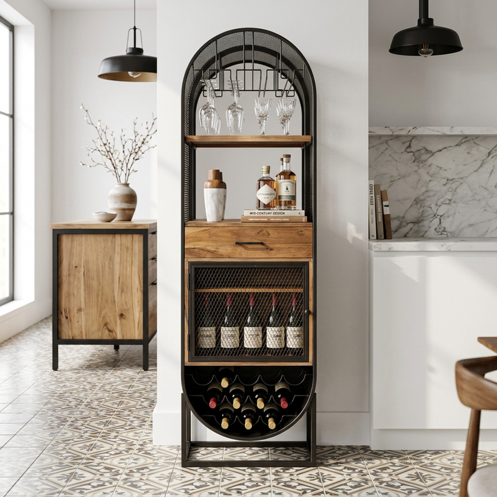 DUNHAM ARCHED WINE & BAR CABINET