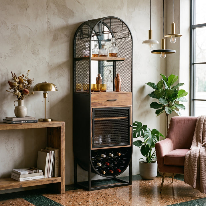 DUNHAM ARCHED WINE & BAR CABINET