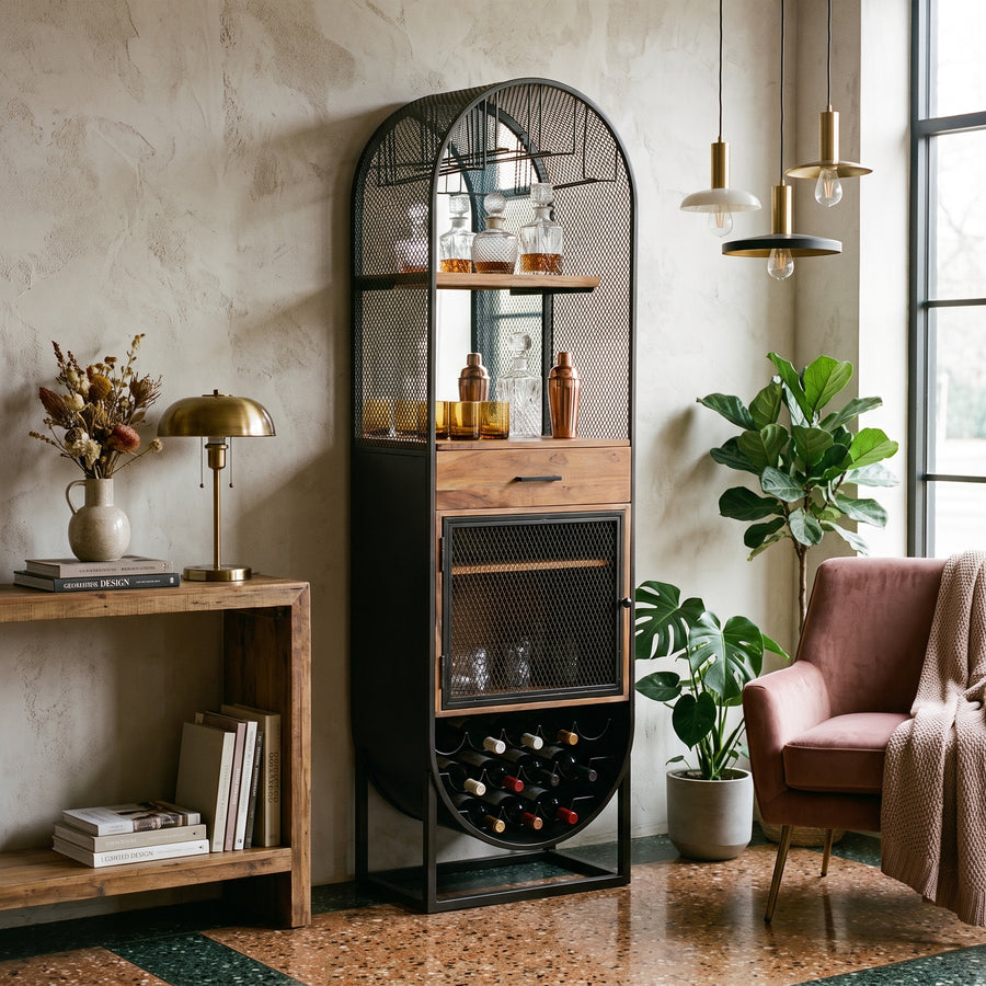 DUNHAM ARCHED WINE & BAR CABINET