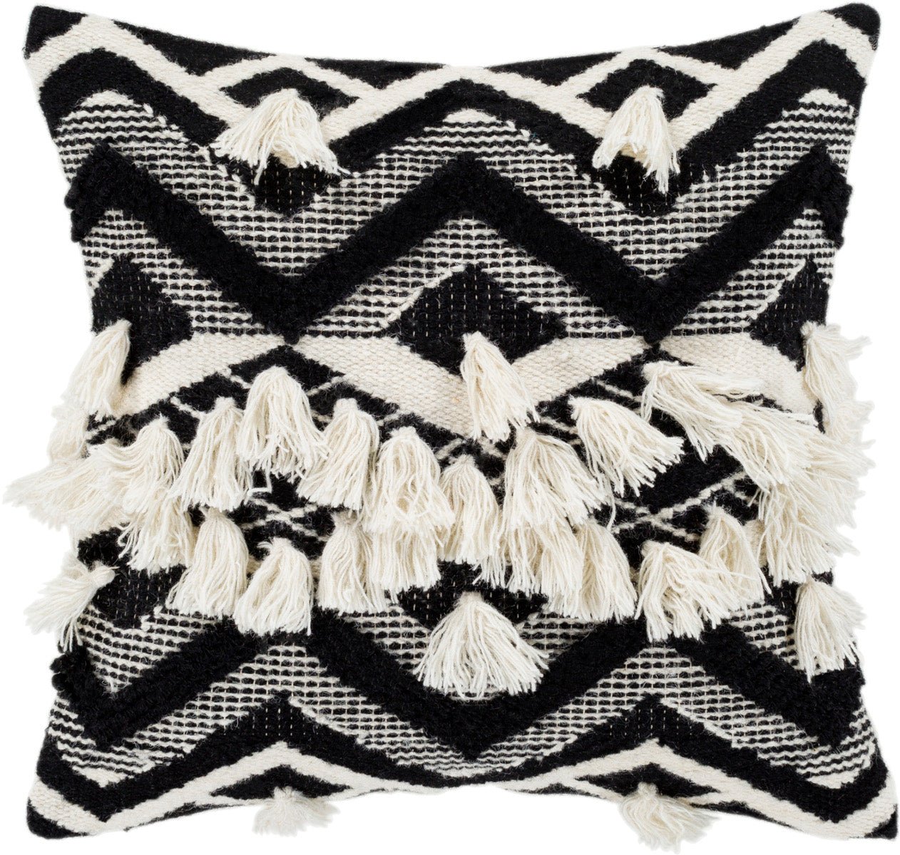 Ivory fringe shops pillow